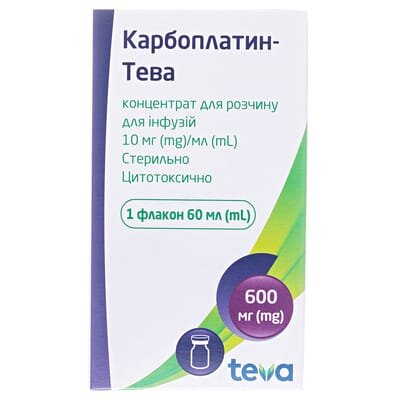 Карбоплатин-Тева концентрат для р-ну д/інф. 10 мг/мл по 60 мл №1 у флак.