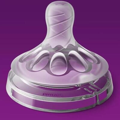 Соска силіконова Philips Avent Natural 2.0 SCF043/27, 3 отвори, від 3 місяців, 2 шт