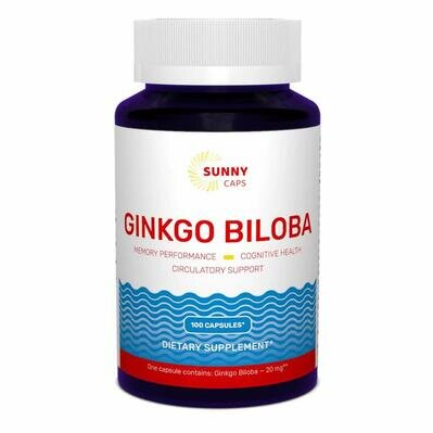 Гінкго білоба Sunny Caps Ginkgo Biloba по 20 мг №100
