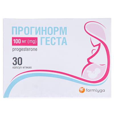 Прогинорм геста капсули вагін. м'як. по 100 мг №30 (15х2)