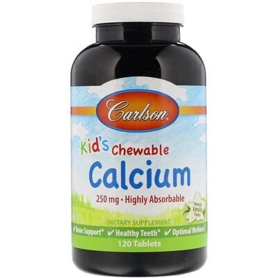 Кальцій жувальний Carlson Labs Kid`s Chewable Calcium 250 mg таблетки №120