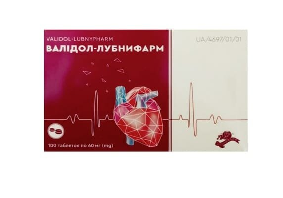 Валідол-Лубнифарм таблетки по 60 мг №100 (10х10)