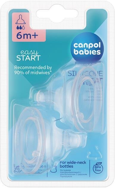 Соска силіконова Canpol Babies EasyStart 21/731 середня для пляшечок з широким отвором, від 6 місяців, 2 шт