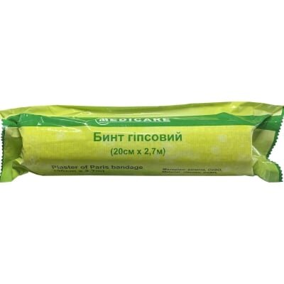 Бинт гіпсовий Medicare Plaster of Paris bandage 20 см х 2,7 м