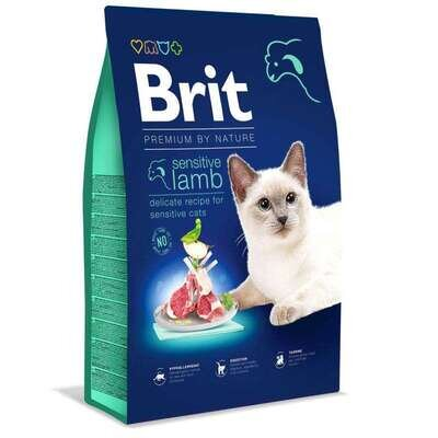 Корм сухий Brit Premium by Nature Cat Sensitive для котів із чутливим травленням з ягнятком, 1,5 кг