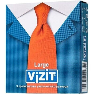 Презервативи Vizit Large збільшеного розміру, 3 штуки