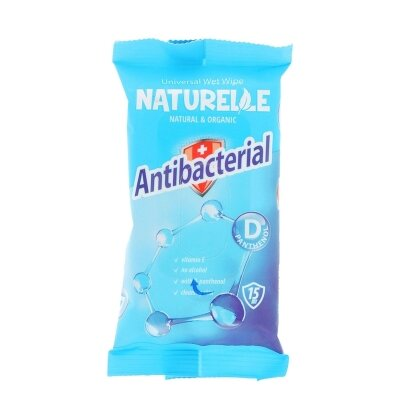 Серветки вологі Naturelle Antibacterial з D-пантенолом, 15 штук