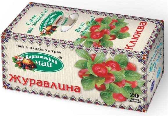 Чай трав'яний Екопродукт Карпатський чай Журавлина по 2,0 г №20 у філ.-пак.