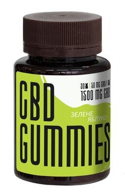 Канабідіол CBD ведмедики 50 мг Зелене яблуко, 30 штук