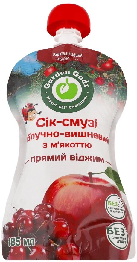 Сік-смузі Garden Gadz Яблуко-вишня, 185 мл
