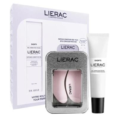 Набір Lierac Diopti (Гель навколо очей 15 мл + Багаторазові патчі)