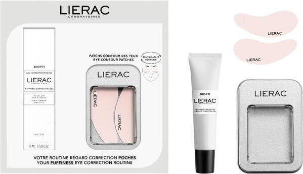 Набір Lierac Diopti (Гель навколо очей 15 мл + Багаторазові патчі)