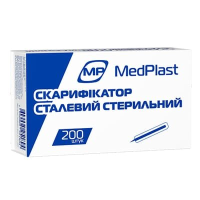 Скарифікатор MP MedPlast сталевий стерильний, 200 штук