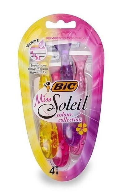Набір бритв без змінних картриджів Bic Miss Soleil Colour Collection, 4 шт