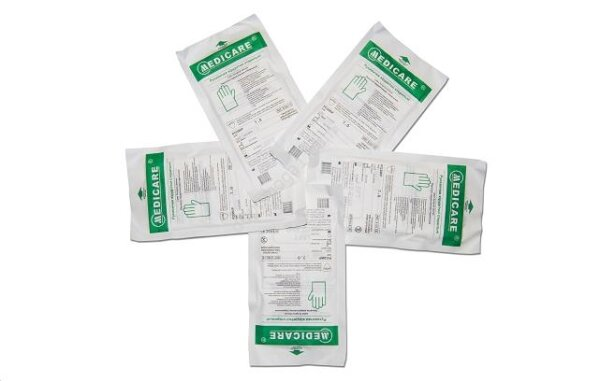 Рукавички хірургічні Medicare Latex Powdered Sterile латексні з пудрою, розмір 9 стерильні, пара