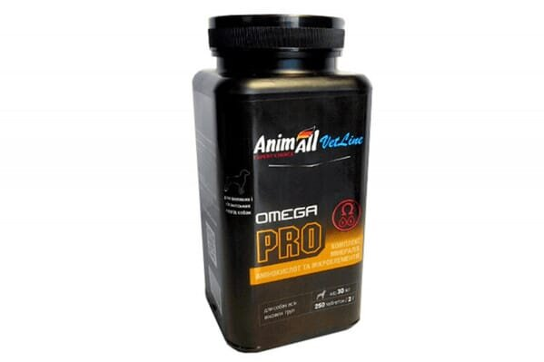 Вітамінна добавка AnimAll VetLine Omega PRO для собак всіх вікових груп, 250 таблеток