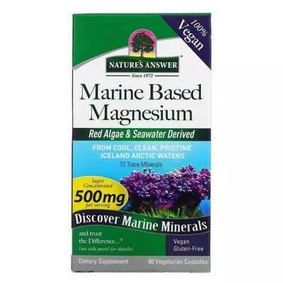 Магній морського походження Nature's Answer Marine Based Magnesium 500 мг вег. капсули №90