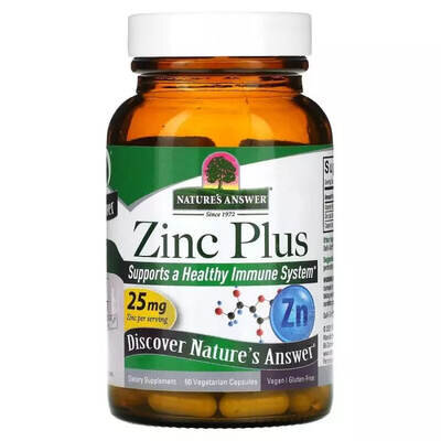 Цинк плюс Nature's Answer Zinc Plus 25 мг вег. капсули №60