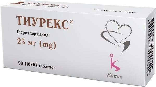 Тиурекс таблетки по 25 мг №90 (10х9)