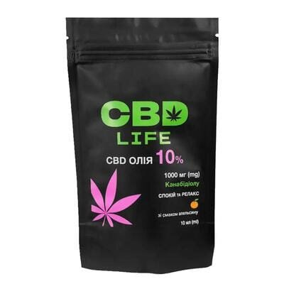 Канабідіол CBD life Олія 10%, спрей оральний зі смаком апельсин по 10 мл у флаконі