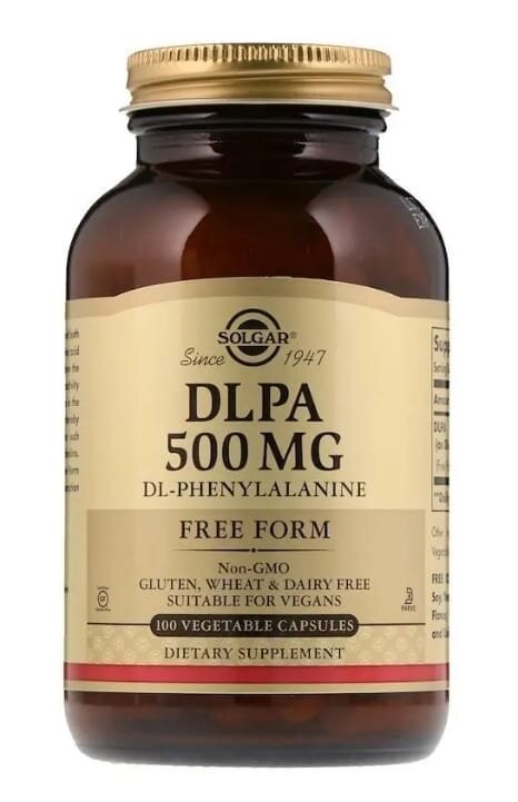DL-фенілаланін Solgar DLPA 500 мг вег. капсули №100