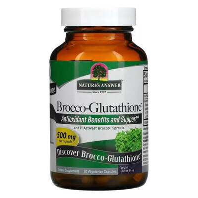 Брокко-глутатіон Nature's Answer Brocco-Glutathione 500 мг, 60 вегетаріанських капсул