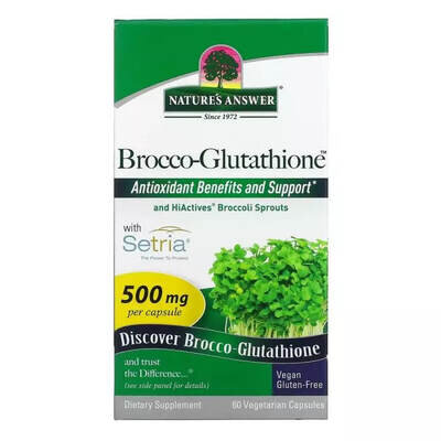 Брокко-глутатіон Nature's Answer Brocco-Glutathione 500 мг, 60 вегетаріанських капсул