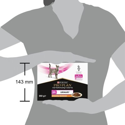 Корм вологий Purina Pro Plan Veterinary Diets UR Urinary для кішок при захворюванні сечостатевої системи, з куркою, 10 штук по 85 г