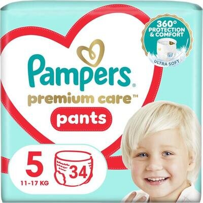 Підгузки-трусики Pampers Premium Care Pants дитячі розмір 5, 12-17 кг, 34 шт