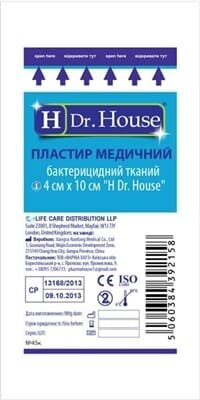 Пластир медичний Dr. House Dr. House бактерицидний тканий 4 см х 10 см, 1 штука