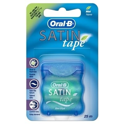 Зубна нитка Oral-B Satin Tape, М'ята, 25 м