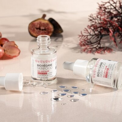 Сироватка для обличчя Bio:Vegane Organic Redalgae гіалуронова з червоними водоростями для інтенсивного зволоження, 15 мл