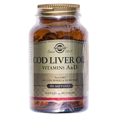 Олія печінки тріски Solgar Cod Liver Oil (Vitamins A&D) м'які капсули №100