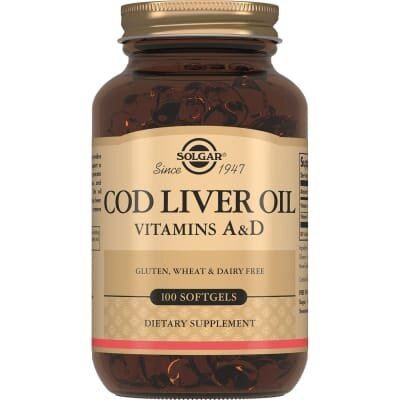 Олія печінки тріски Solgar Cod Liver Oil (Vitamins A&D) м'які капсули №100