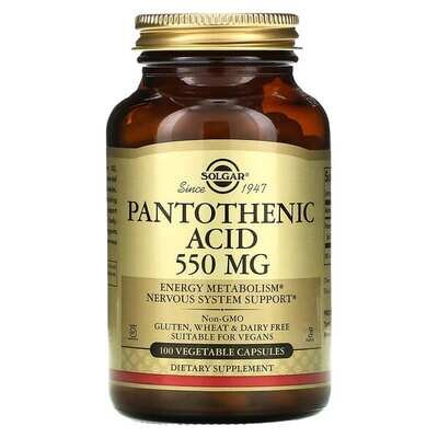 Пантотенова кислота Solgar Pantothenic Acid 550 мг вег. капсули №100