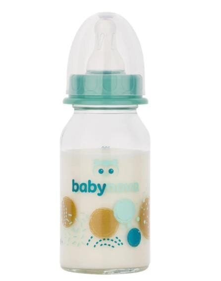Пляшка Baby-Nova 44606-2 скляна з декором для хлопчика, 120 мл