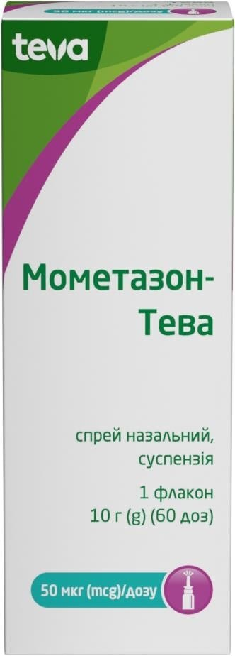 Мометазон-Тева спрей наз., сусп. 50 мкг/дозу по 60 доз (10 г) у флак.