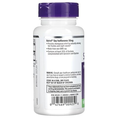 Соєві ізофлавони для полегшення менопаузи Natrol Soy Isoflavones Menopause Relief 50 мг, 60 капсул