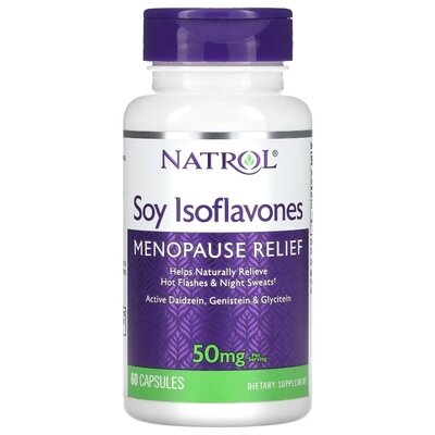 Соєві ізофлавони для полегшення менопаузи Natrol Soy Isoflavones Menopause Relief 50 мг, 60 капсул