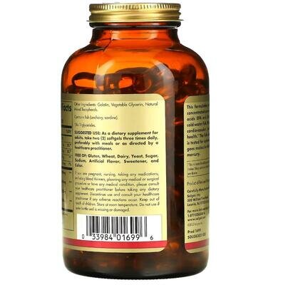 Омега-3 Концентрат риб'ячого жиру Solgar Omega-3 Fish Oil Concentrate м'які капсули №240