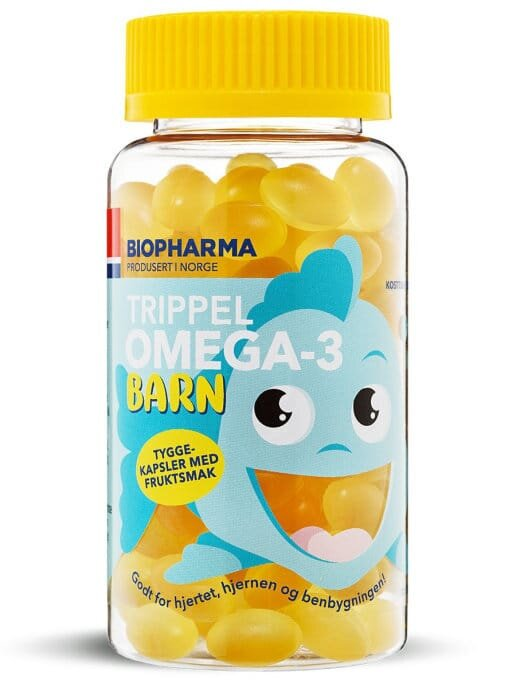 Омега-3 Biopharma Trippel Omega-3 Barn Потрійна для дітей з фруктовим смаком капсули №120