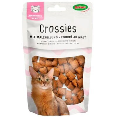 Ласощі Bubimex Crossies with Malt Filling Подушечки з яловичиною і солодом для котів, 50 г