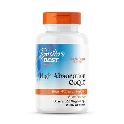 Коензим Q10 100 мг та біоперин Doctor's Best High Absorption CoQ10 with BioPerine, 360 вегетаріанських капсул