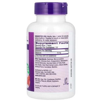 Мелатонін Natrol Melatonin 10 mg Strawberry Flavor, 100 таблеток