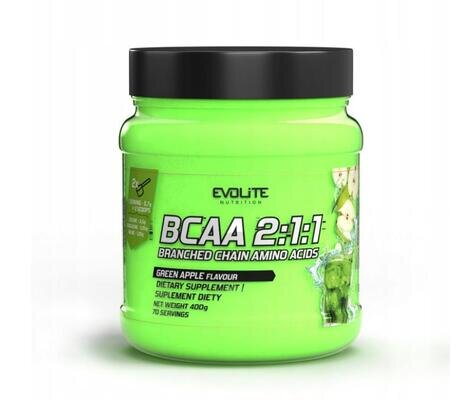 Амінокислоти Evolite Nutrition BCAA 2:1:1 зелене яблоко, 400 г