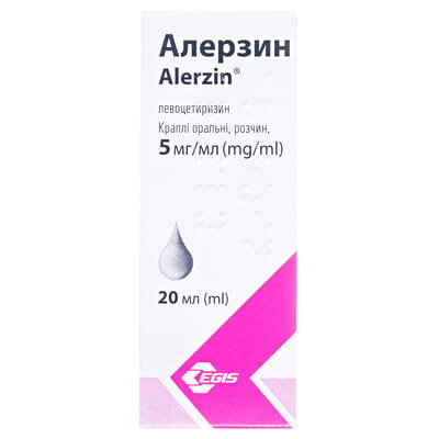 Алерзин краплі ор., р-н 5 мг/мл по 20 мл у флак.-крап.