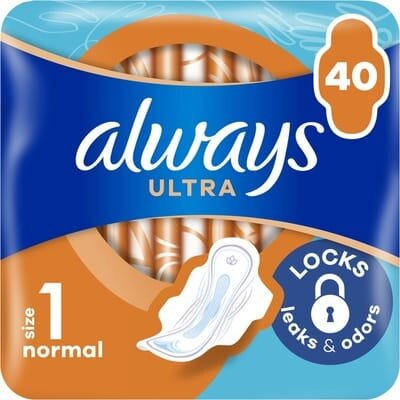 Прокладки гігієнічні Always Ultra Normal, 4 краплі, 1 розмір, 40 шт