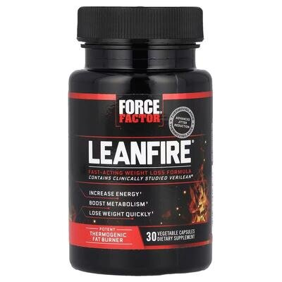 Комплекс для зниження ваги Force Factor LeanFire рослинні капсули №30