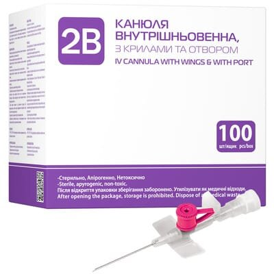 Канюля внутрішньовенна 2B 20G (1,1 x 32 мм) рожева, 1 штука
