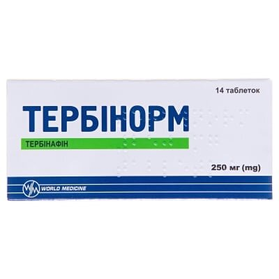 Тербінорм таблетки по 250 мг №14 (7х2)